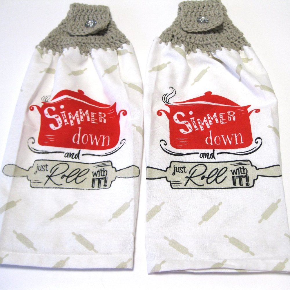 Set of 2 Crochet Towel Toppers NEW